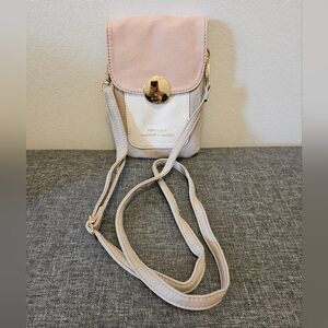 Pink and White Crossbody Bag